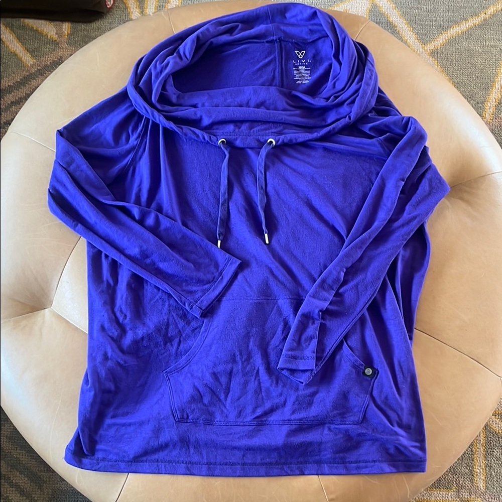 Livi blue cowl neck Hooded Sweatshirt - 22/24